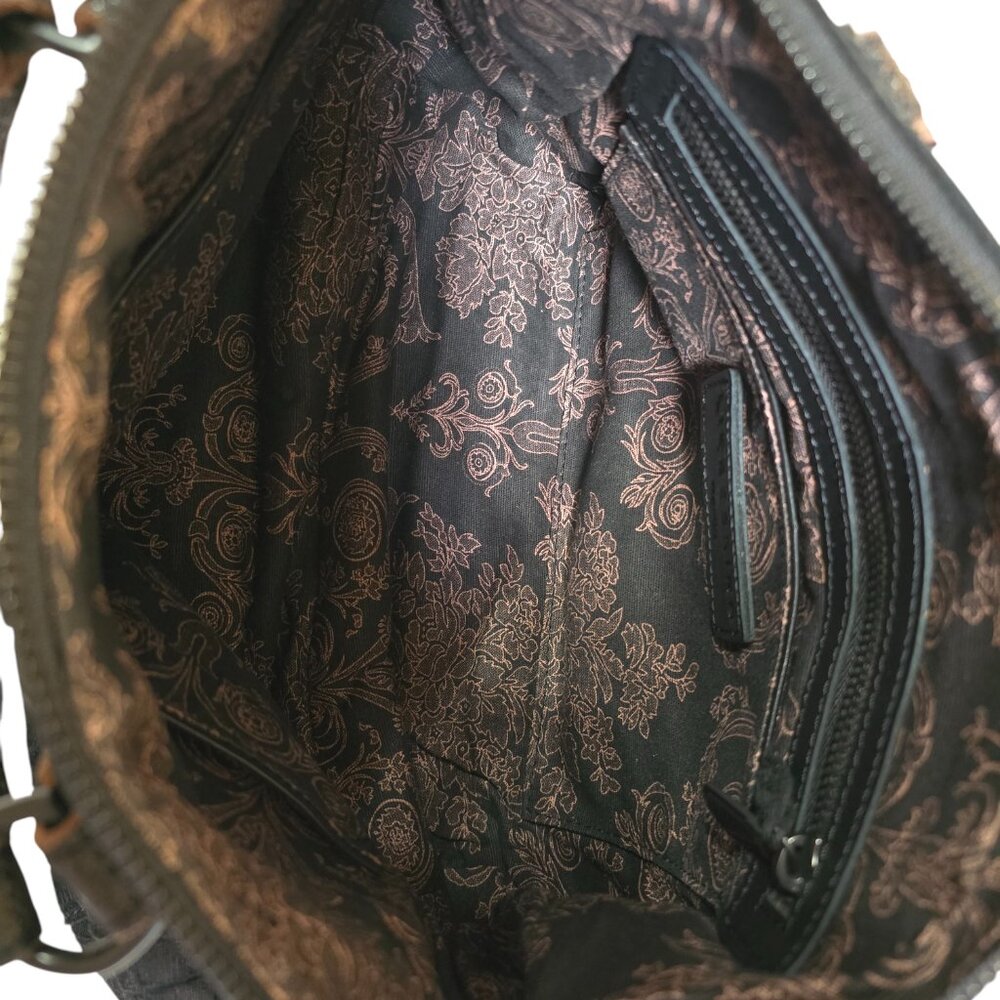 Liebeskind Berlin Women's Black Distressed Fabric & Leather XLiselotte Handbag - Picture 4 of 8